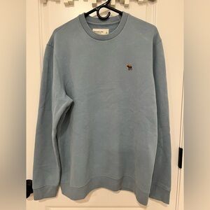 Abercrombie & Fitch Light Blue Crewneck Sweater SOFT A&F FLEECE